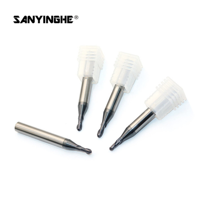 HRC68 Solid Carbide End Mills Ballnose Cutter 2 Flute Round Nose End Mill CNC Milling Cutter For Stainless Steel